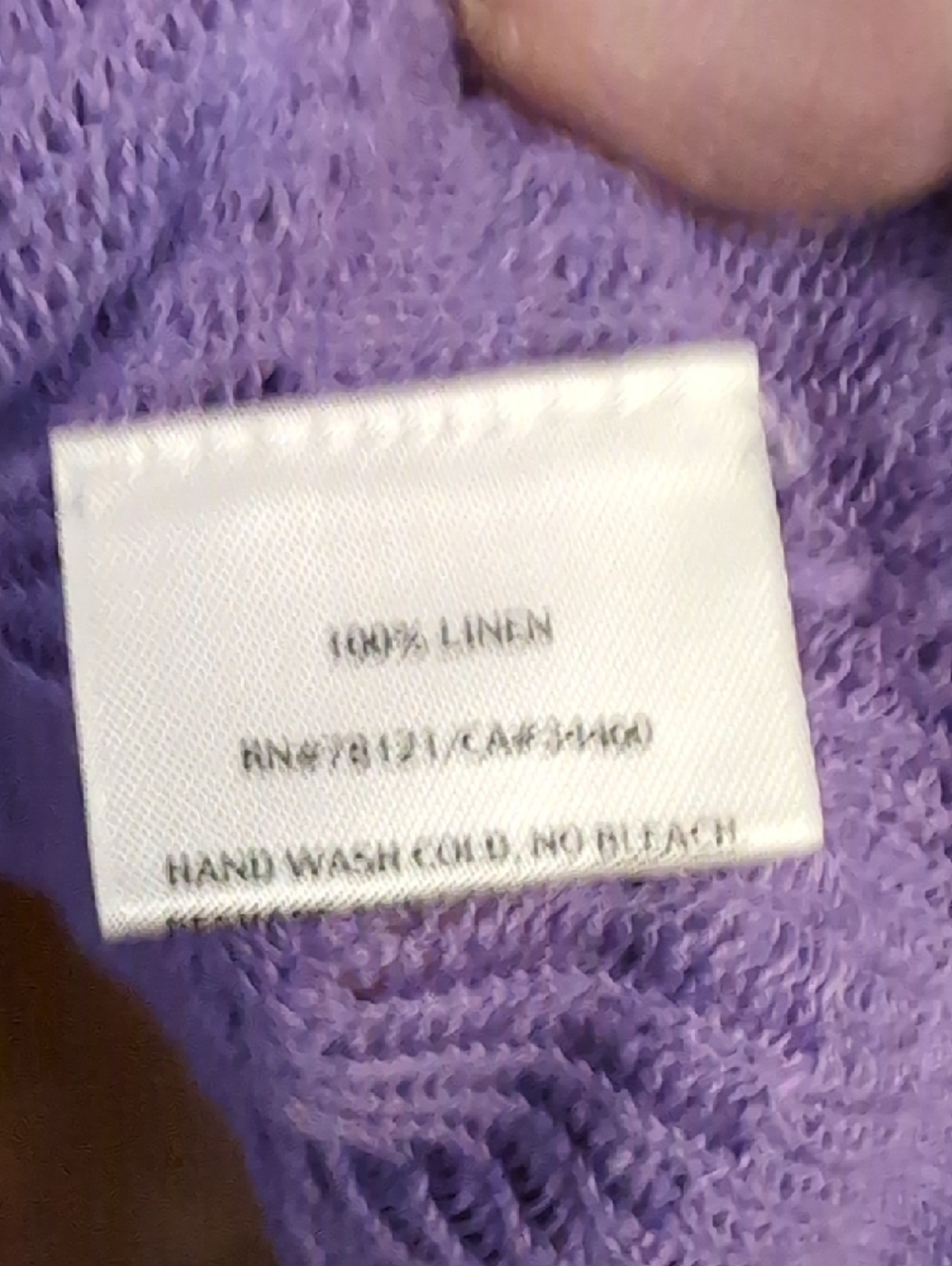 Eileen Fisher Lavender Open-Front Sheer Knit Linen Cardigan - Picture 3 of 6
